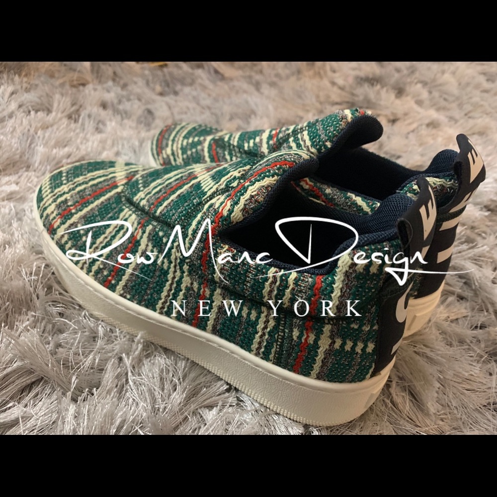 2014SS Love Life Plaid Tweed Slip-on Sneakers - Picture 3 of 5